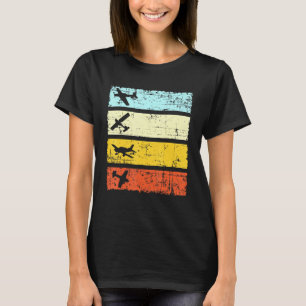 Muster-Flugzeug Flugmodell Flugzeug rückwärts Vint T-Shirt