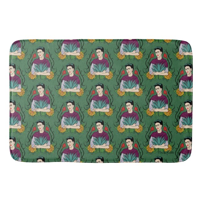 Muster Frida Kahlos | MI Mexiko Lindo Badematte (Vorderseite)