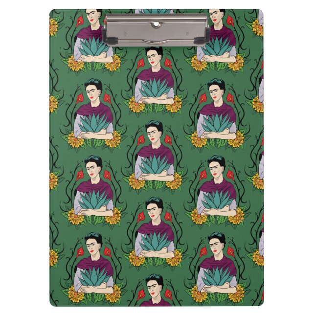 Muster Frida Kahlos | MI Mexiko Lindo Klemmbrett (Vorderseite)