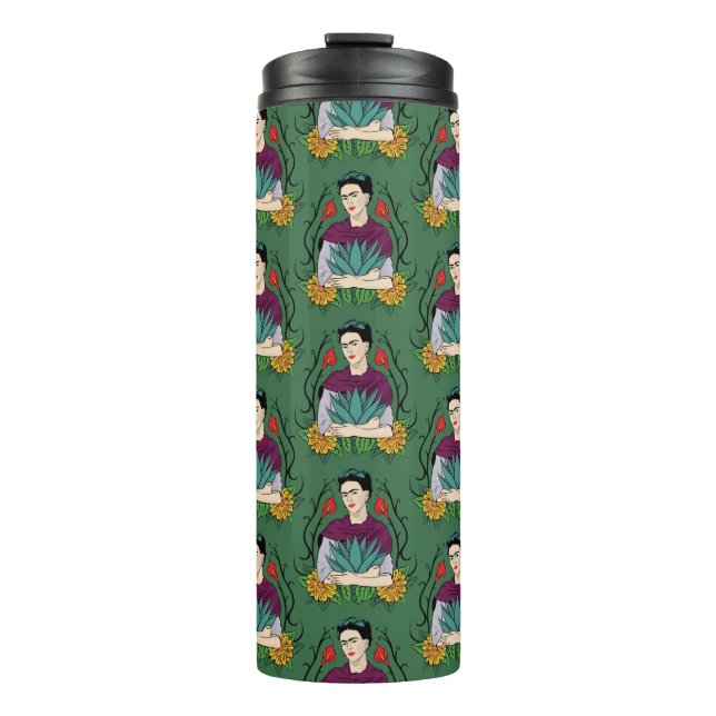 Muster Frida Kahlos | MI Mexiko Lindo Thermosbecher (Vorderseite)