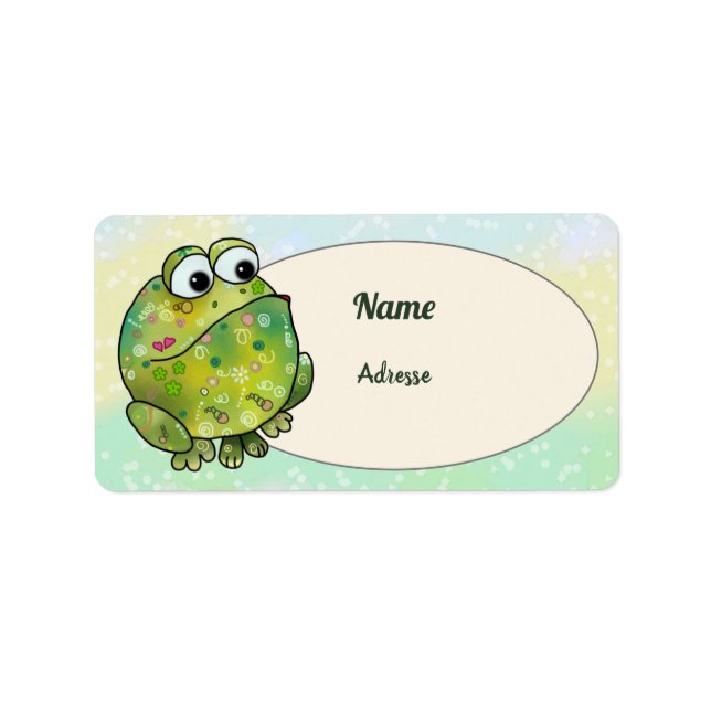 Muster Frosch adressaufkleber (Vorne)