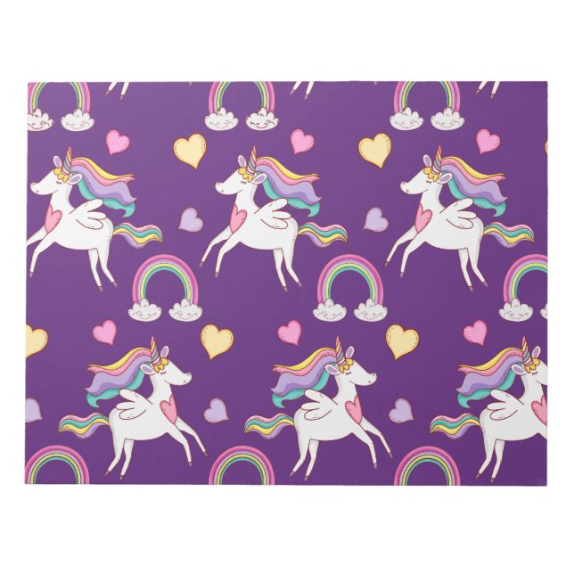 Muster Funny Unicorn Magic Horn Niedlich Notizblock (Vorderseite)