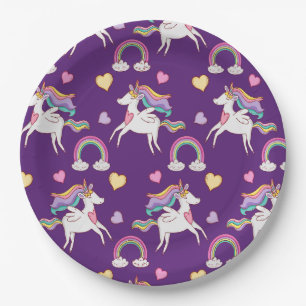 Muster Funny Unicorn Magic Horn Niedlich Pappteller
