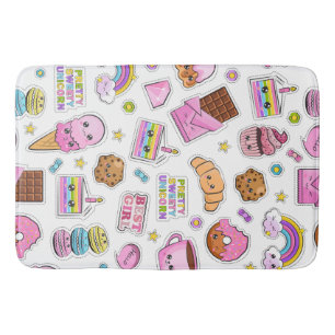 Muster Funny Unicorn Magic Rainbow Niedlich Badematte