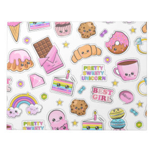 Muster Funny Unicorn Magic Rainbow Niedlich Notizblock