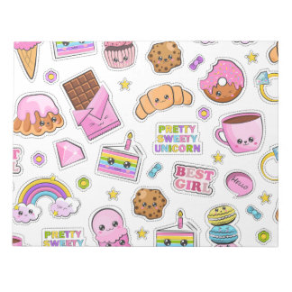 Muster Funny Unicorn Magic Rainbow Niedlich Notizblock