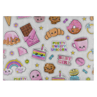 Muster Funny Unicorn Magic Rainbow Niedlich Schneidebrett