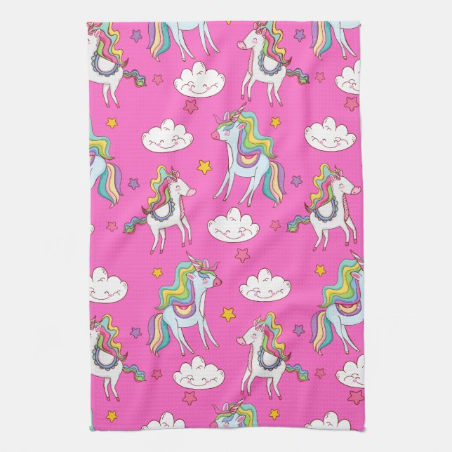 Muster Funny Unicorn Niedlich Geschirrtuch (Vertikal)