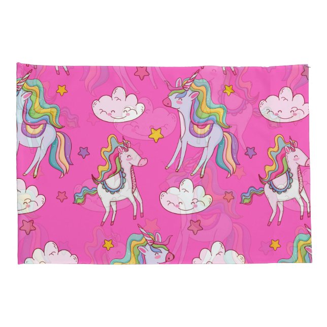 Muster Funny Unicorn Niedlich Kissenbezug (Rückseite-Rechts)