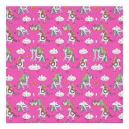 Muster Funny Unicorn Niedlich Poster