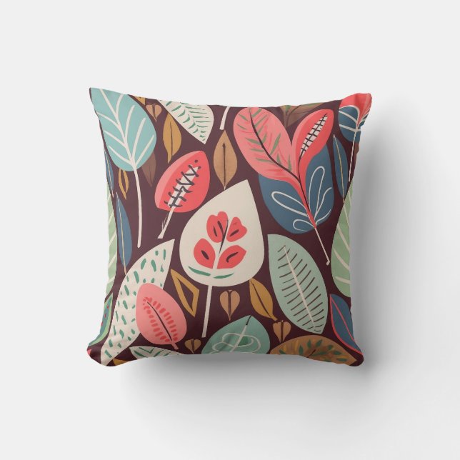 Muster für abstrakte Blätter Kissen (Vorderseite)