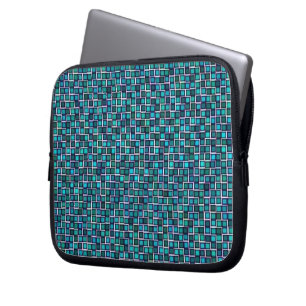 Muster für abstrakte blaue Quadrate Laptopschutzhülle