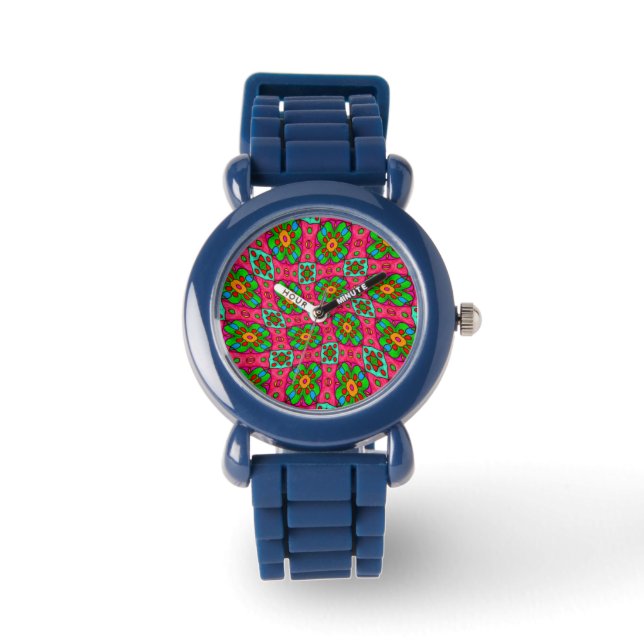 Muster für Abstrakte Blume Armbanduhr (Vorderseite)