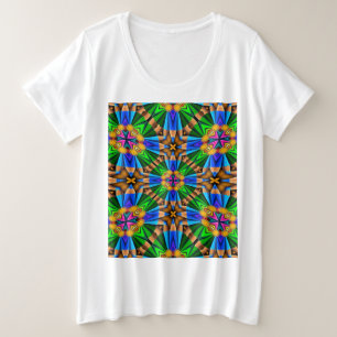 Muster für Abstrakte Blume Große Größe T-Shirt