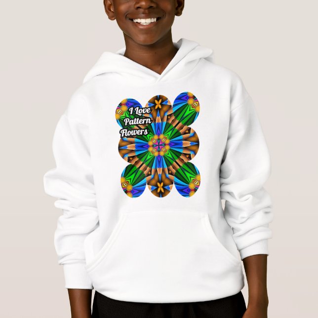 Muster für Abstrakte Blume Hoodie (Vorderseite)