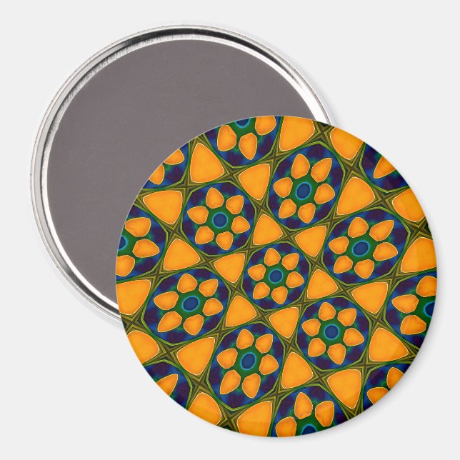 Muster für Abstrakte Blume Magnet (Vorderseite/Rückseite)