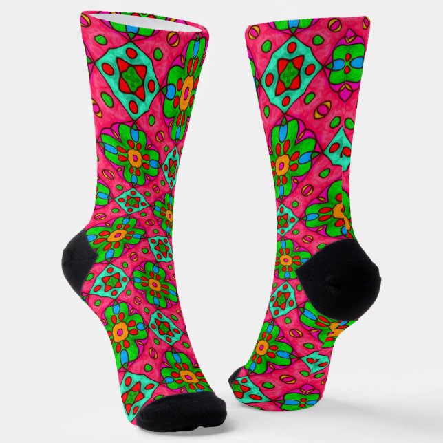 Muster für Abstrakte Blume Socken (Gewinkelt)