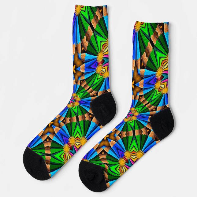 Muster für Abstrakte Blume Socken (Linkes Detail)
