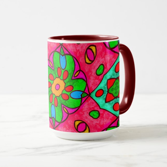 Muster für Abstrakte Blume Tasse (VorderseiteRechts)