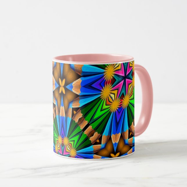 Muster für Abstrakte Blume Tasse (VorderseiteRechts)