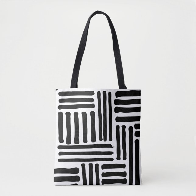 Muster für abstrakte geometrische Linien Tasche (Vorderseite)
