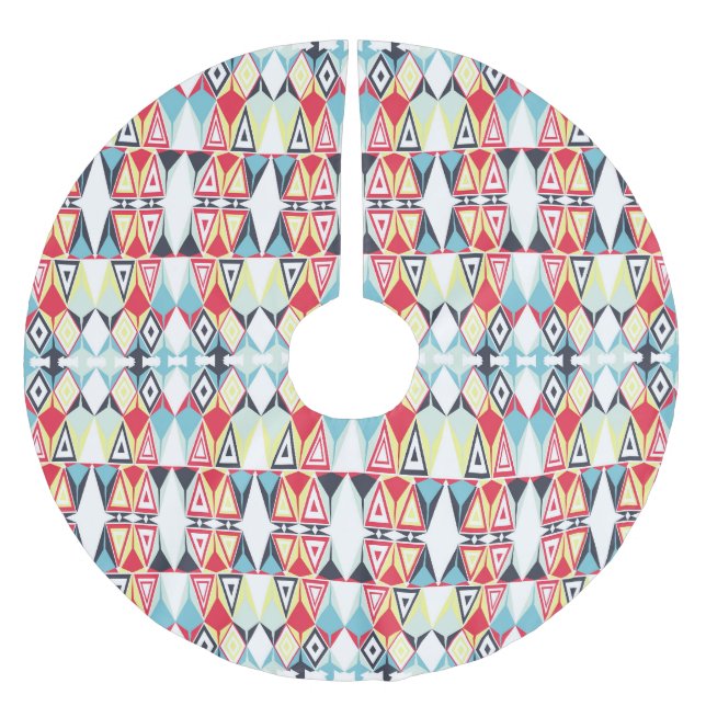 Muster für abstrakte geometrische Tribal-Linien Polyester Weihnachtsbaumdecke (Vorderseite)