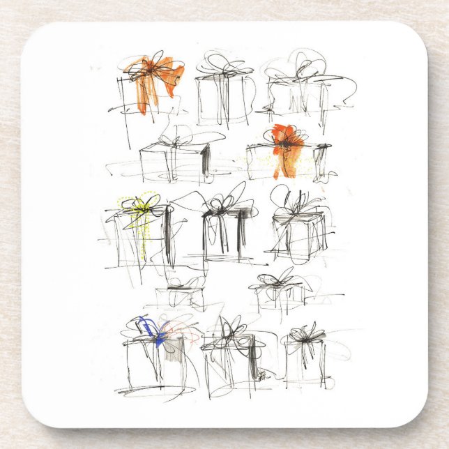 Muster für abstrakte Geschenkboxen Getränkeuntersetzer (Vorderseite)
