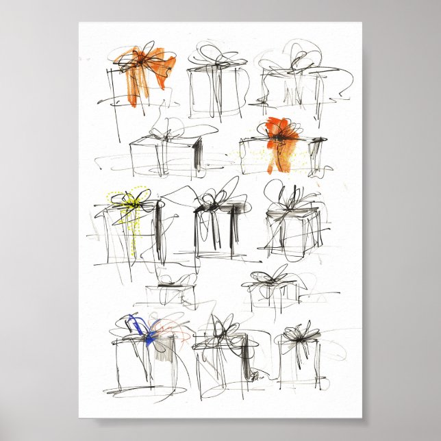 Muster für abstrakte Geschenkboxen Poster (Vorne)