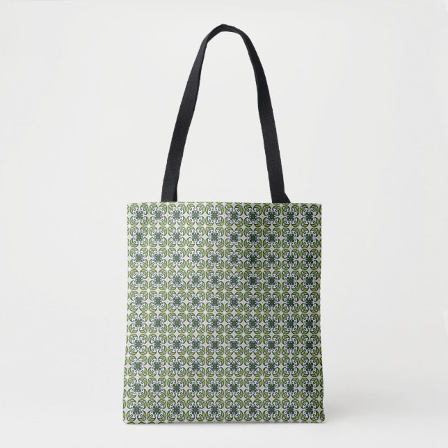 Muster für abstrakte grüne Blume Tasche (Vorderseite)