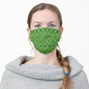 Muster für abstrakte grüne Kreise Mund-Nasen-Maske Aus Stoff