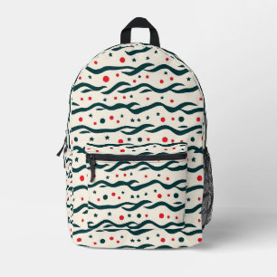 Muster für abstrakte Wavy Lines und geometrische F Bedruckter Rucksack