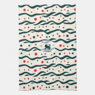 Muster für abstrakte Wavy Lines und geometrische F Geschirrtuch