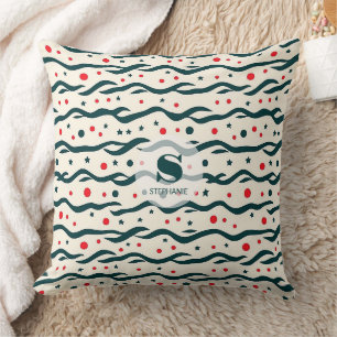 Muster für abstrakte Wavy Lines und geometrische F Kissen
