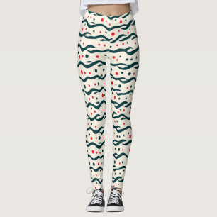 Muster für abstrakte Wavy Lines und geometrische F Leggings