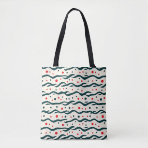 Muster für abstrakte Wavy Lines und geometrische F Tasche