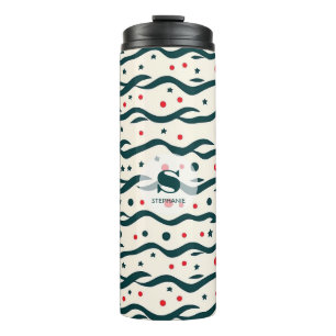 Muster für abstrakte Wavy Lines und geometrische F Thermosbecher