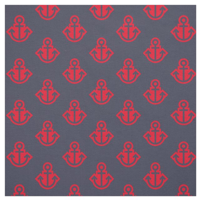 Muster für Anker in Marine und Rot Stoff (Muster)