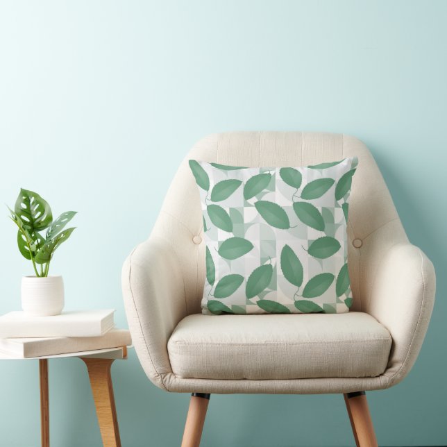 Muster für Aquamarine florale Blätter Kissen (Stuhl )