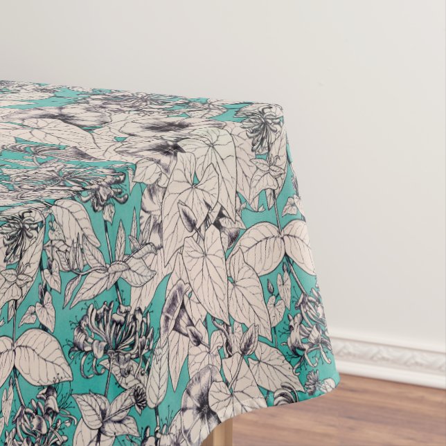 Muster für aquamarine Grafikkarten-Blume Tischdecke (Beispiel)
