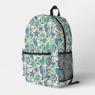 Muster für aquamarine Meerestiere Bedruckter Rucksack