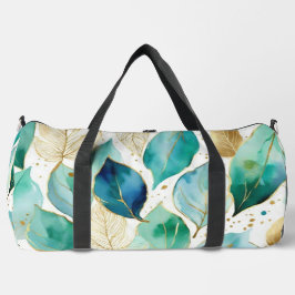 Muster für Aquamarine und goldene Wasserfarben Duffle Bag