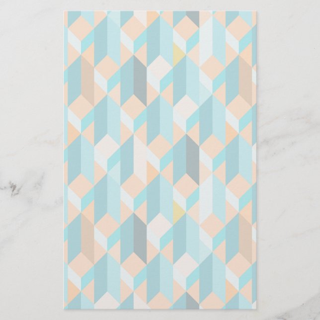 Muster für aquamarine und orangefarbene Formen Briefpapier (Vorderseite)