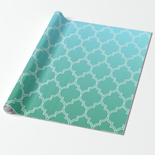 Muster für aquamarine und weiße Abstrakte Geometri Geschenkpapier