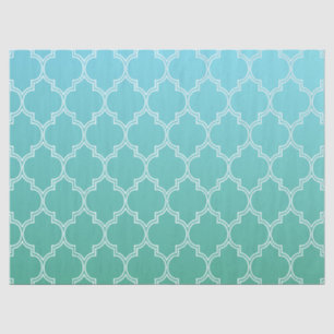 Muster für aquamarine und weiße Abstrakte Geometri Seidenpapier