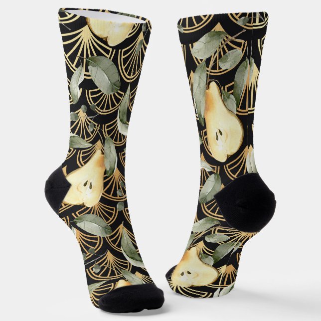 Muster für Aquarellbirnen und Goldröhren Socken (Gewinkelt)