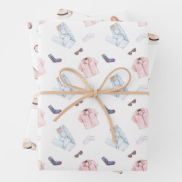 Muster für Aquarellfarben Geschenkpapier Set