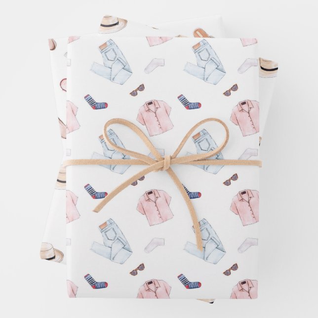 Muster für Aquarellfarben Geschenkpapier Set (Beispiel)