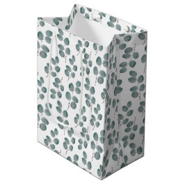 Muster für Aquarellfarben-Silver-Dollar-Eukalyptus Mittlere Geschenktüte