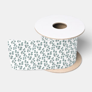 Muster für Aquarellfarben-Silver-Dollar-Eukalyptus Satinband