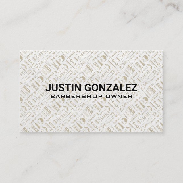 Muster für Barbershop-Tools Visitenkarte (Vorderseite)